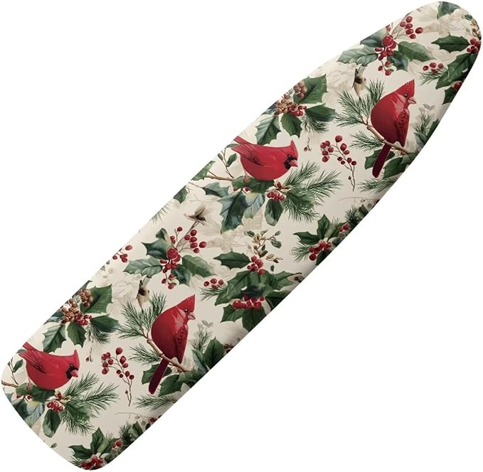 Christmas Cardinal Ironing Board Cover and Pad, Thick Scorch Resistant Padding by Oamsistay