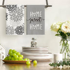 Artoid Mode Grey Home Sweet Home Stripes Boho Spring Kitchen Towels Dish Towels - Image 2