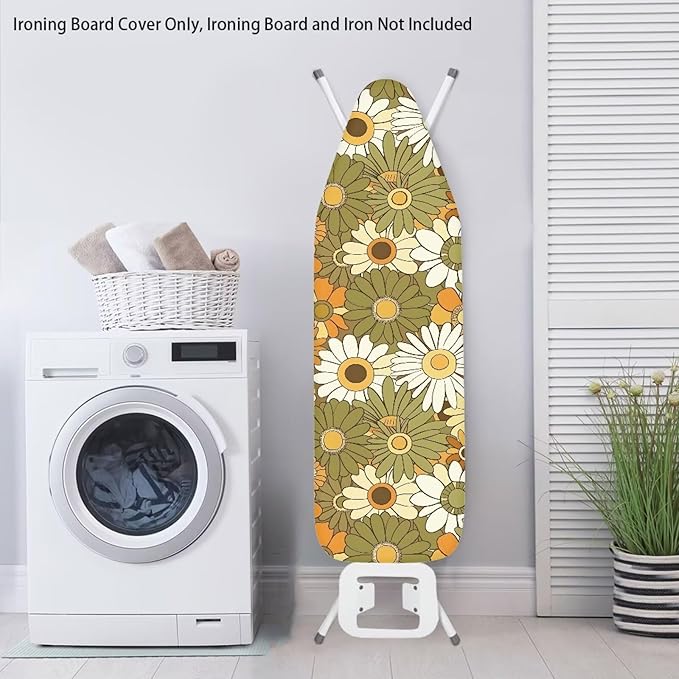 Hippie Flower Print Ironing Board Cover and Pad Thick Padding Standard Size - Image 3
