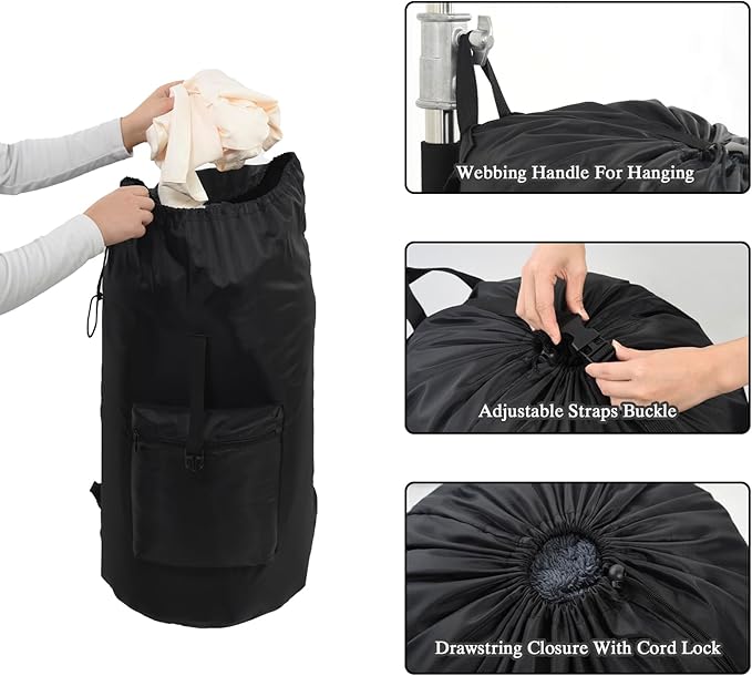OTraki Laundry Bag Backpack, Large Travel Laundry Bags - Image 2