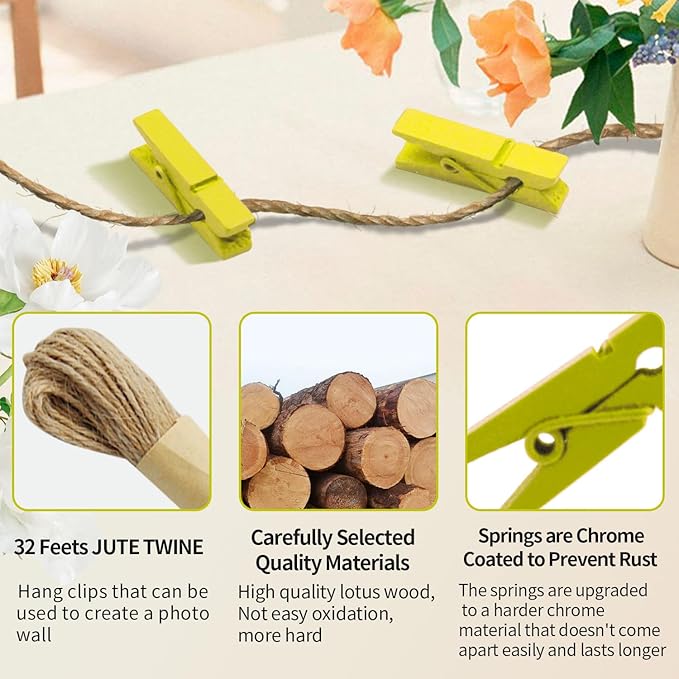 Clothes pins Yellow - Image 3