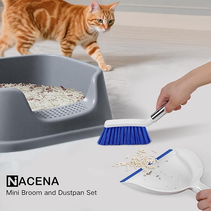 NACENA Mini Broom and Dustpan Set, Small Dust Pan and Brush Set - Image 7
