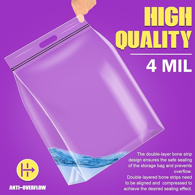 25 Gallon Extra Large Storage Bags 35”x 24”Resealable Clear Bags - Image 4