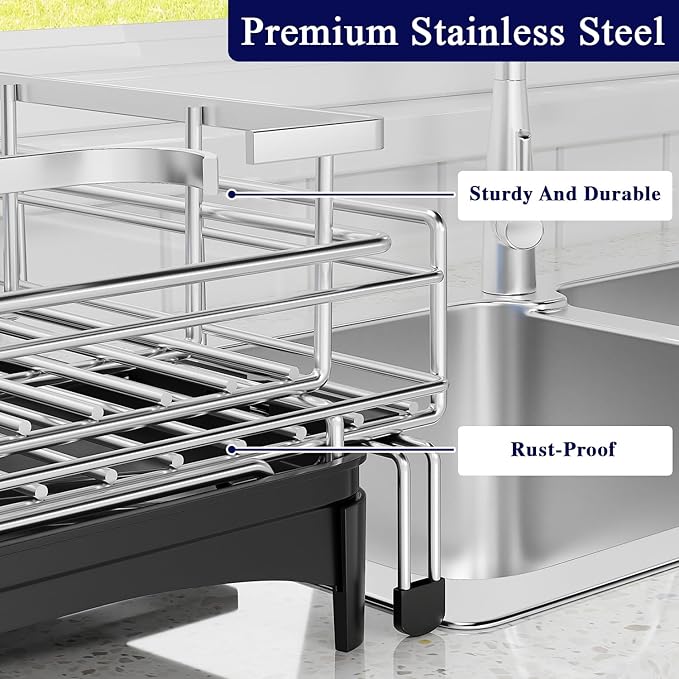 Large Dish Drying Rack, Extendable Dish Rack - Image 5