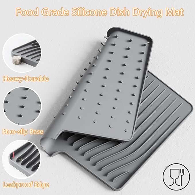 Dish Drying Mat, Silicone Dish Drying Mat - Image 8