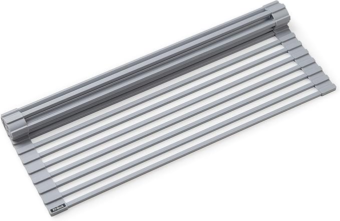 Kraus Multipurpose Workstation Sink Roll-Up Dish Drying Rack, Colander and by KRAUS