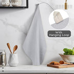 Encasa XO Kitchen Dish Towels Set | Light Grey | Waffle Weave and Flat Hand Tea - Image 5