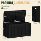 JUMMICO 250 Gallon Outdoor Resin Deck Box with Divider, Waterproof Storage Box with Lockable Lid&Side Handles for Garden Tools, Pools Supplies (Black) - Image 5
