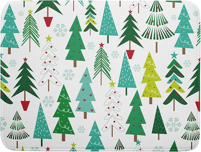 Green Trees Dish Drying Mat for Kitchen Counter Holiday Super Absorbent by Unknown