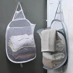 2pcs mesh foldable laundry basket, dirty clothes storage bag basket frame bucket - Image 2
