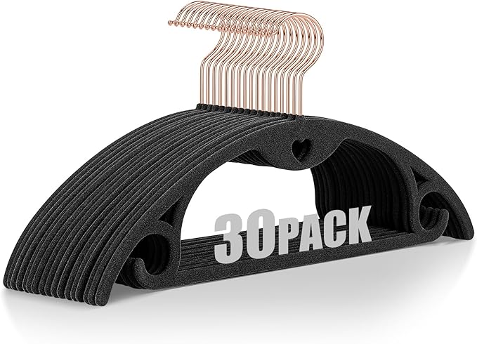 IEOKE Velvet Hangers 30 Pack: Felt Clothes Hangers Heavy Duty Shirt Sweater by IEOKE