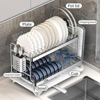 Dish Drying Rack, Double Layered countertop Kitchen Organizer - Image 2