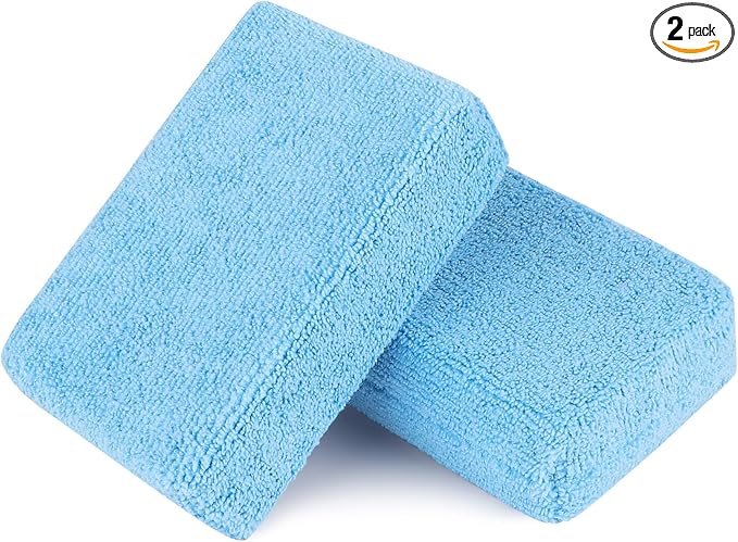 AIDEA Microfiber Applicator Pads-2Pack, Car Wash Sponge, Premium Microfiber by AIDEAHOME