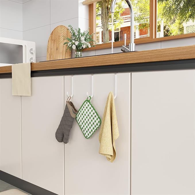 4 Pack Over The Door Hooks, Door Hanger Hook, Towel Hooks - Image 7