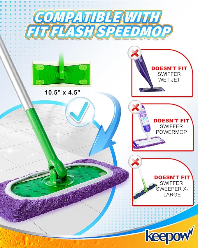 KEEPOW Reusable Mop Pads Compatible - Image 2