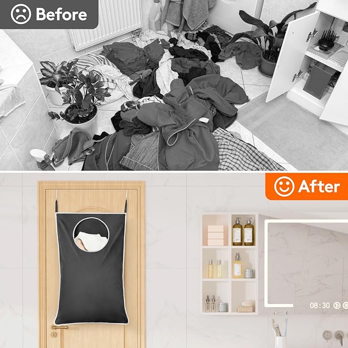 Lifewit 1 Pack Over Door Laundry Hamper, Large Collapsible Hanging Laundry - Image 7