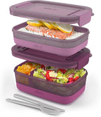 Ello 2-Pack Lunch Stack Plastic Food Storage Container Bento Box by Ello