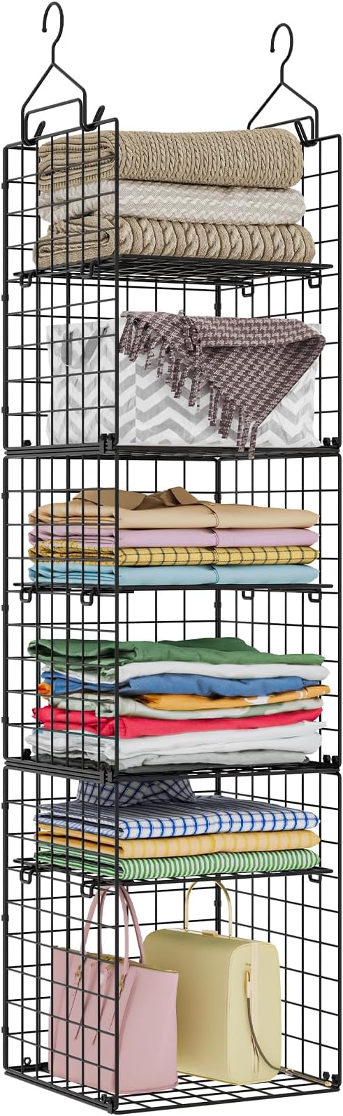 6-Tier Closet Hanging Organizer Shelves, Hanging Closet Organizer and Storage by X-cosrack