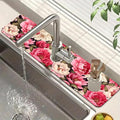Garden Flowers Kitchen Sink Splash Guard Faucet Mat Watercolor Peonies Super by Unknown