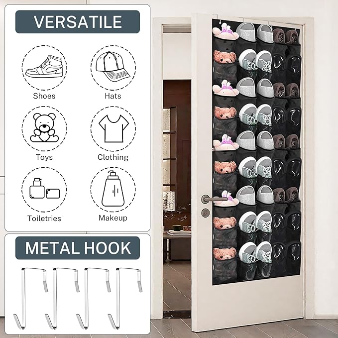 Over the Door Shoe Organizer, 40-Pocket Hanging Shoe Rack - Image 3