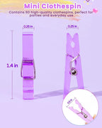60PCS Purple Clothes Pins for Baby Shower Games Girl, Transparent Acrylic - Image 3