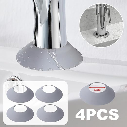 Small Sink Faucet Splash Handle Drip Guard Mat Silicone Pad Protectors Behind - Image 2