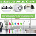 5 Pieces Long Dish Brush with Handle Assorted Color Dishwashing Brush with - Image 6