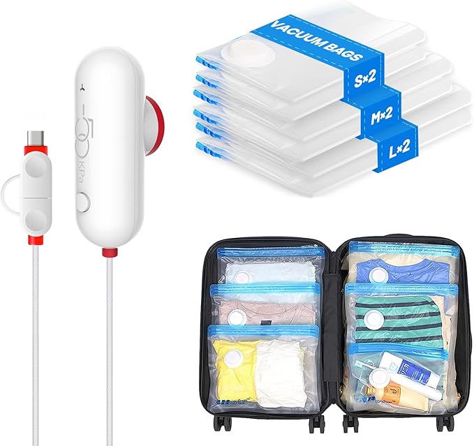 VMstr Vacuum Seal Bags for Clothing Travel, Vacuum Storage Bags by VMSTR