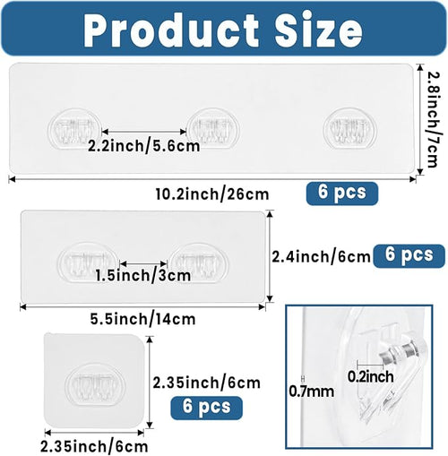 18 Pack Shower Caddy Adhesive Replacement, Shower Shelf Strong Adhesive Hooks - Image 2