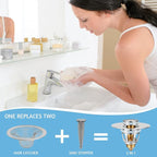 Bathroom Sink Stopper with Hair Catcher – Universal Pop-Up Drain Strainer - Image 7