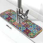 Talavera Mexican Ceramic Tiles Boho Kitchen Sink Splash Guard Faucet Mat 1 Pcs by WILL+BUDXEG