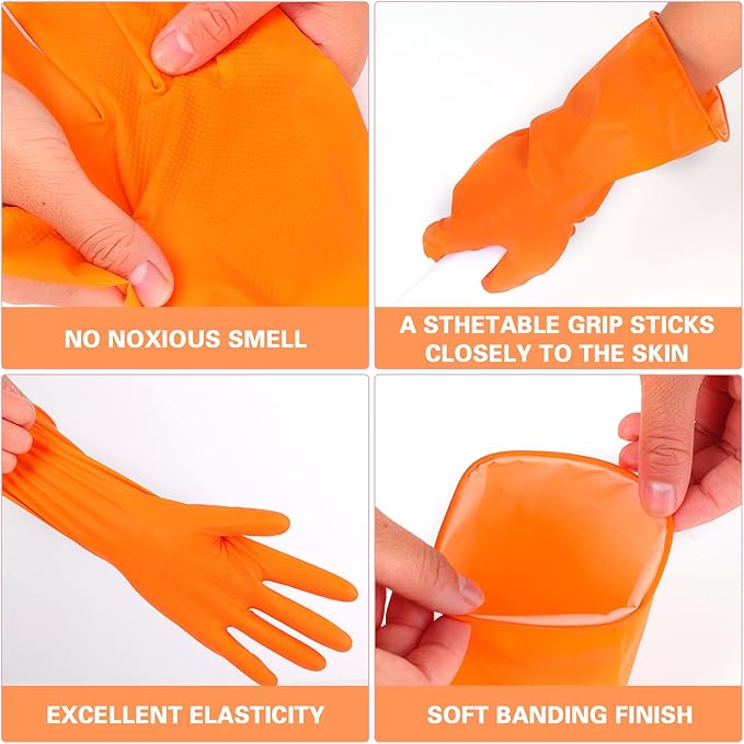Sibba 1 Pairs Rubber Gloves Dishwashing Kitchen Dish Clean Wash Household - Image 4