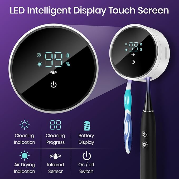 Wall Mounted Toothbrush Holder & Toothbrush Cleaner, Electric Toothbrush Holder - Image 7