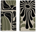 Sage Green Groovy 70s Retro Kitchen Towels Set of 2 by ColorfulLifeStartingwithYourCuteTowel
