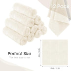 Syhood 12 Pieces Face Wash Cloth 12 x 12 in Makeup Remover Cloths Towel Coral - Image 7