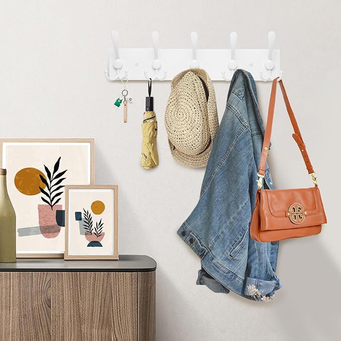 Coat Rack Wall Mount Coat Hooks Wooden Hat Rack - Image 4