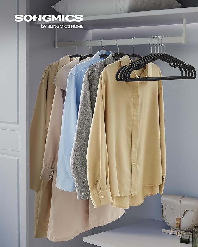 SONGMICS Clothes Hangers 50 Pack, Heavy-Duty Plastic Hangers, Coat Hangers - Image 2