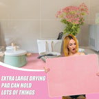 Hushee 2 Pack Extra Large Dish Drying Mat Microfiber Absorbent Dish Drying Pad - Image 5
