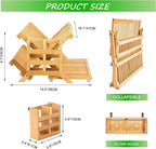 Bamboo Dish Drying Rack with Utensil Holder, Collapsible Wooden Dish Drainer - Image 5