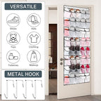 40 Large Mesh Pocket Over the Door Shoe Organizer, Hanging Shoe Rack - Image 3