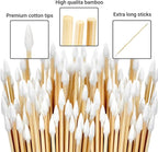 500/1000 Count 6'' Long Round/Pointed Cotton Swabs Durable Stem, Lint- Free Gun - Image 4