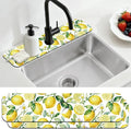 2 Pcs Kitchen Sink Splash Guard Faucet Mats Lemon Pattern Faucet Mat by CONCHLERY%E6%97%97%E8%88%B0%E5%BA%97