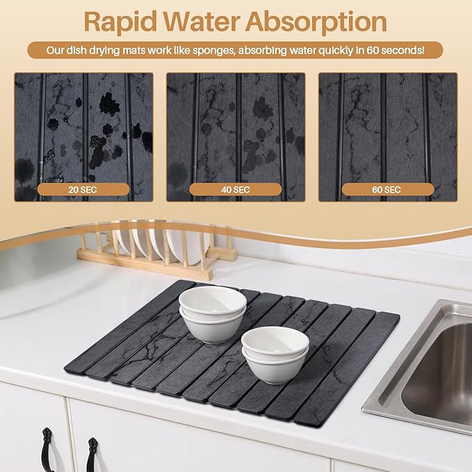 2 PCS Quick Dry Stone Dishes Mats - Image 2