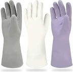 Cleanbear Reusable Dish Washing Rubber Glove Set of 3, Household Cleaning Gloves by Cleanbear