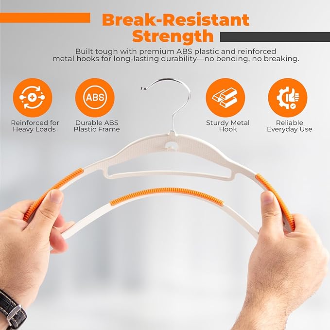 Lightweight White Plastic Hangers 10 Pack - Image 6