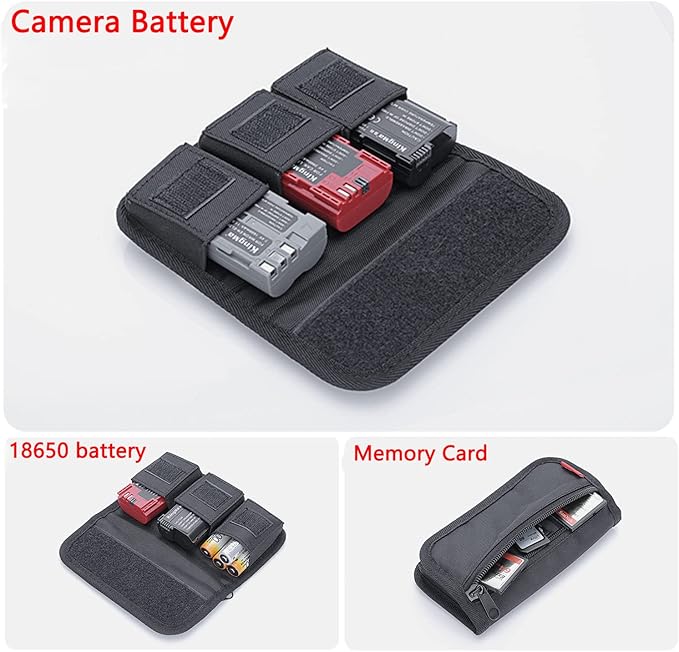 King Ma Small DSLR Camera Battery Bag Pouch Holder Case Camera Batteries Waist - Image 2