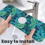 Palm Leaves Tropical Summer Green Hawaiian Kitchen Sink Splash Guard Faucet Mat - Image 6
