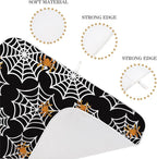 Halloween Dish Drying Mat 18x24 Inch Black Orange Golden Spider Webs Drying Mat - Image 3
