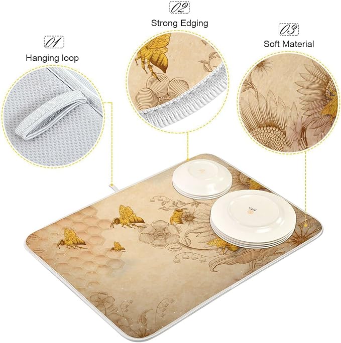 Super Absorbent Dish Drying Mat, Microfiber Fast-Drying Dish Mat, Kitchen Dish - Image 4