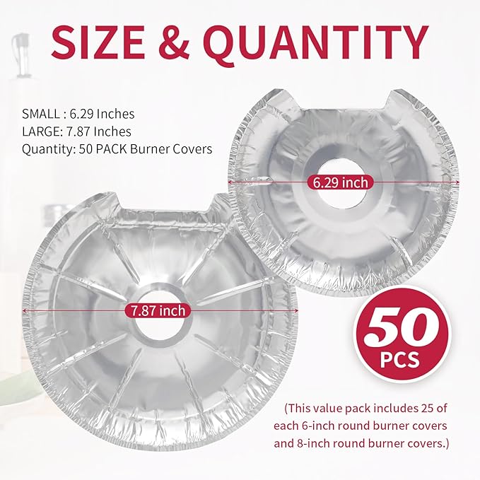 50PC COZZIVITA Round Electric Stove Burner Covers - Image 2